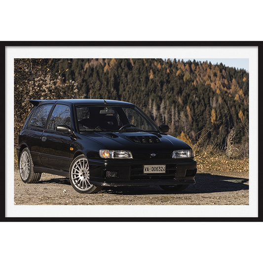 Poster Nissan Sunny GTi-R " Dal Pollaio alla Pista"
